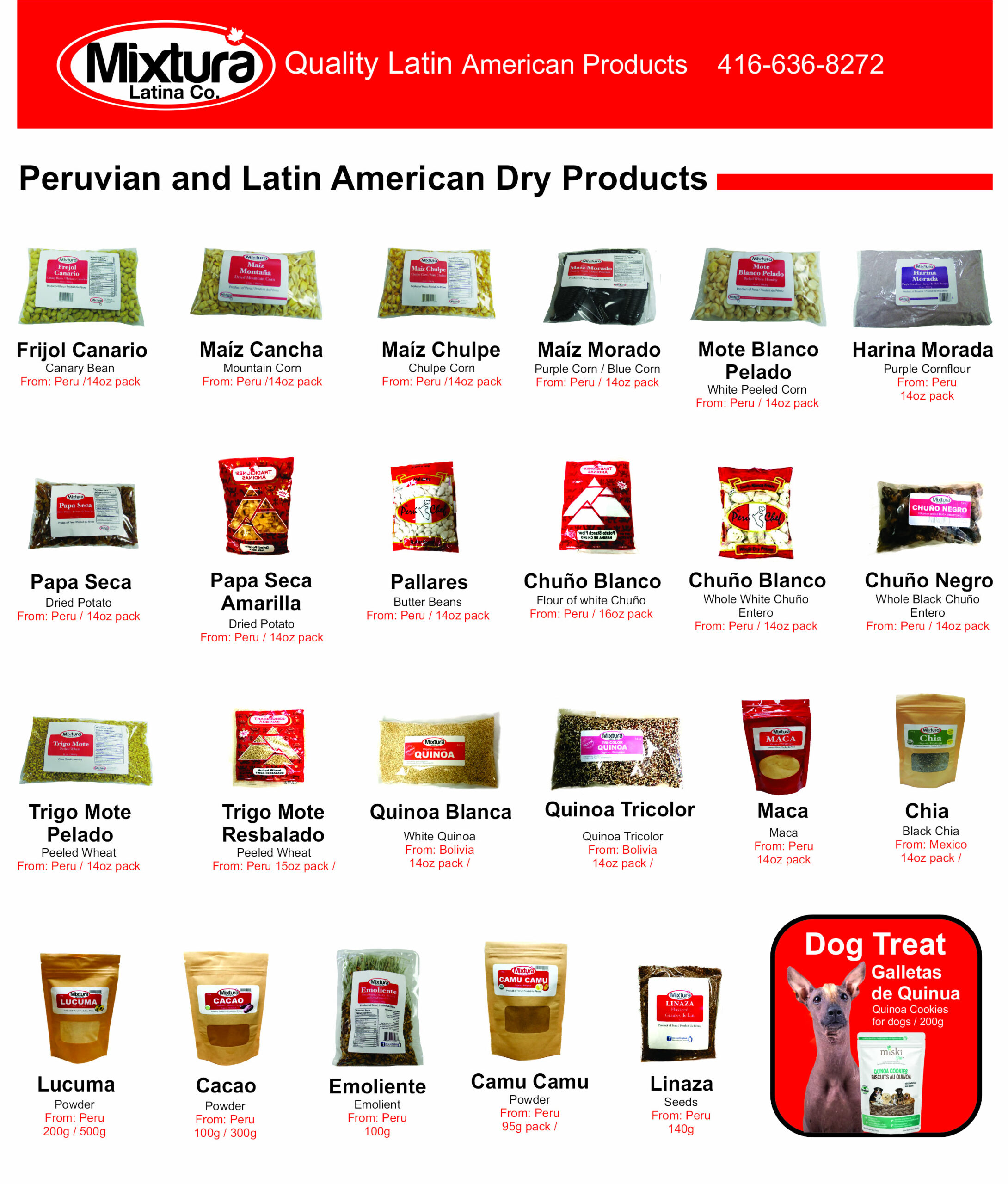 Catalogue: Peruvian and Latin American dry products